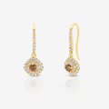Double Halo Drop Earrings - 18YG