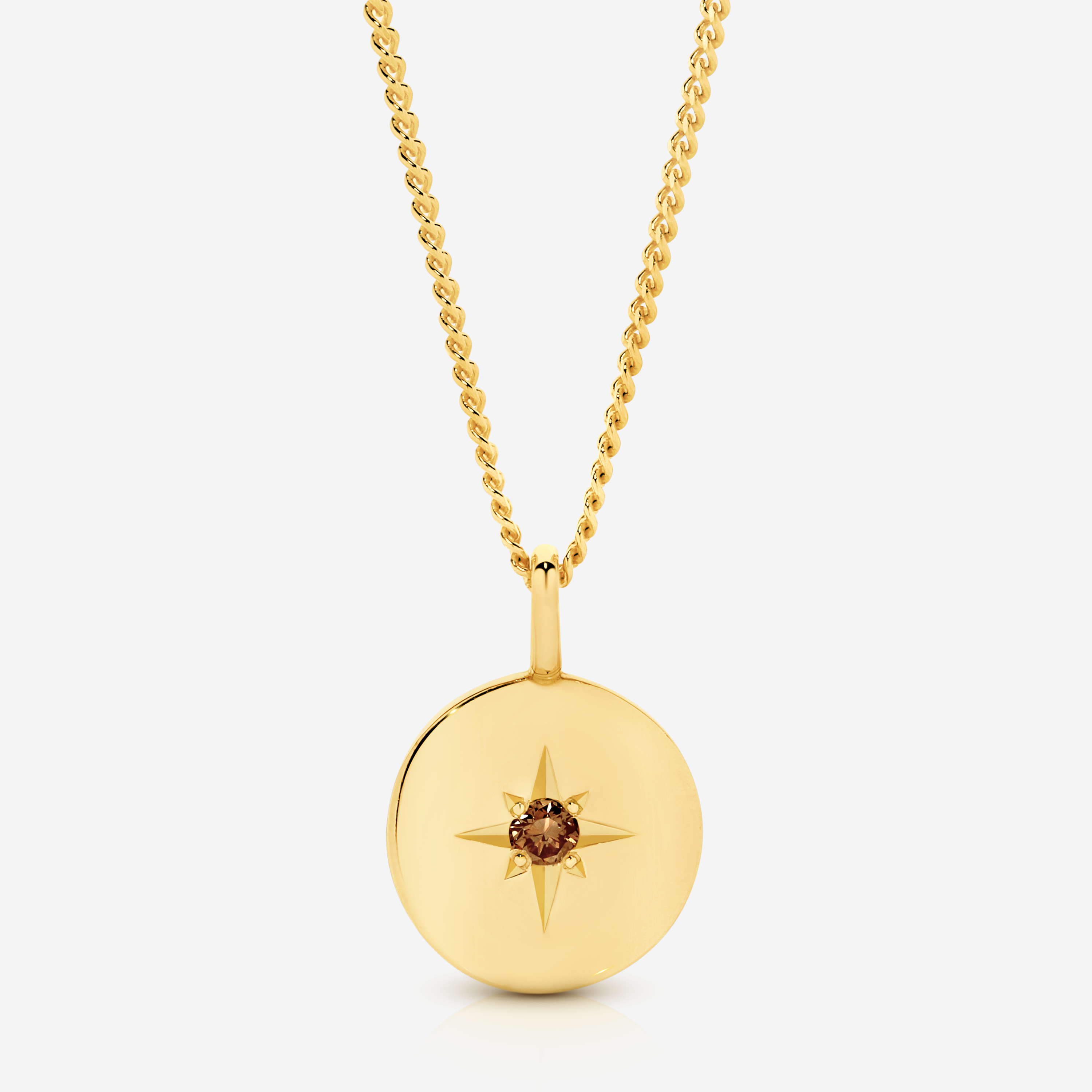Desert Star Round Pendant- 9YG
