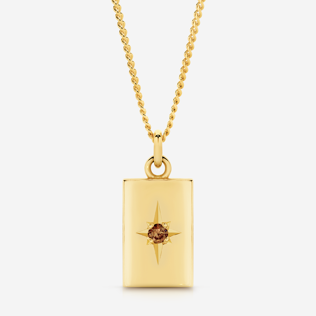Desert Star Rectangle Pendant- 9YG