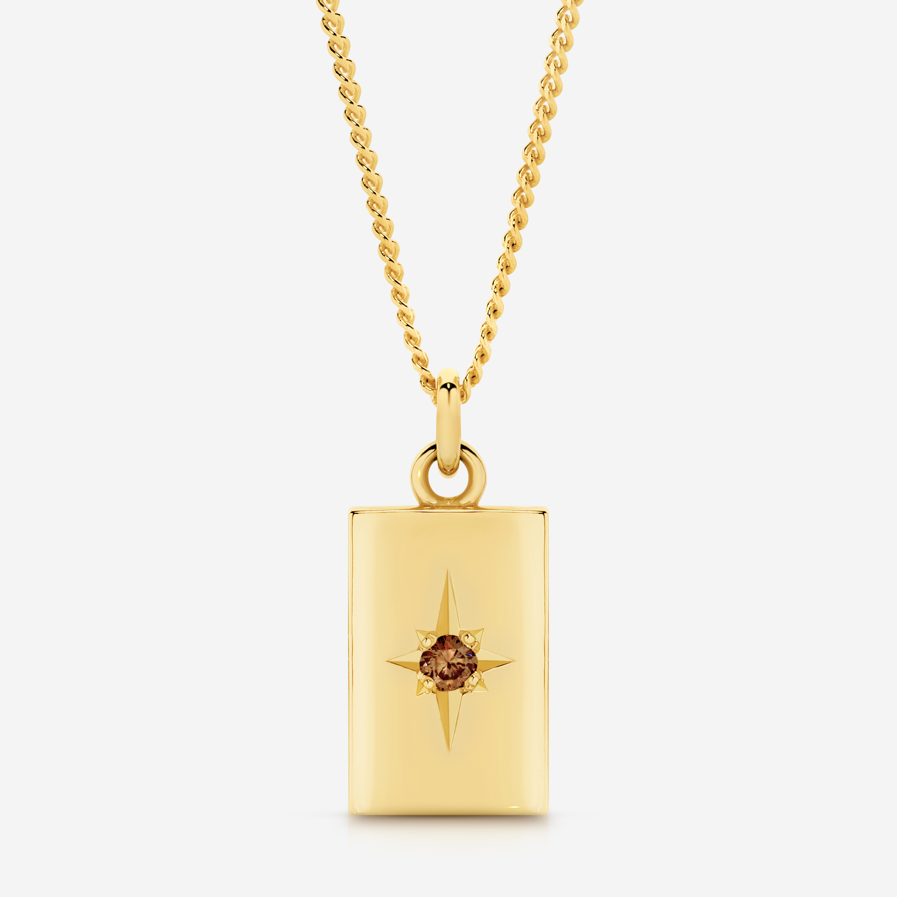 Desert Star Rectangle Pendant- 9YG