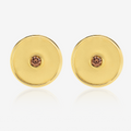 Satin Disk Earrings - 9YG