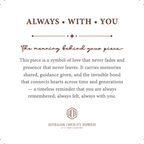 The ALWAYS • WITH • YOU Meaning Card, printed with the meaning behind the piece