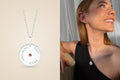 Enduring Real Rare Meaning Pendant – silver pendant and worn by model