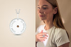 From Earth to Eternity Meaning Pendant – silver pendant and worn by model