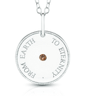 FROM EARTH TO ETERNITY Meaning Pendant in sterling silver, set with an Australian Chocolate Diamond