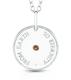 FROM EARTH TO ETERNITY Meaning Pendant in sterling silver, set with an Australian Chocolate Diamond