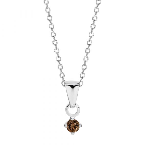 Sterling Silver Australian Chocolate Diamond claw set pendant