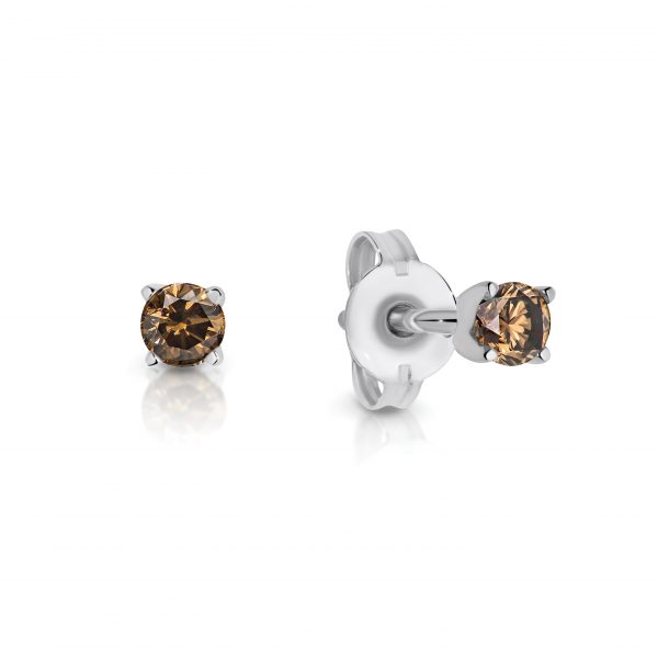 Sterling Silver claw set Australian Chocolate Diamond studs